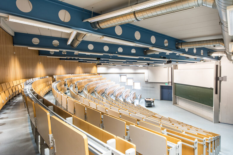 __Room view of a big lecture hall.